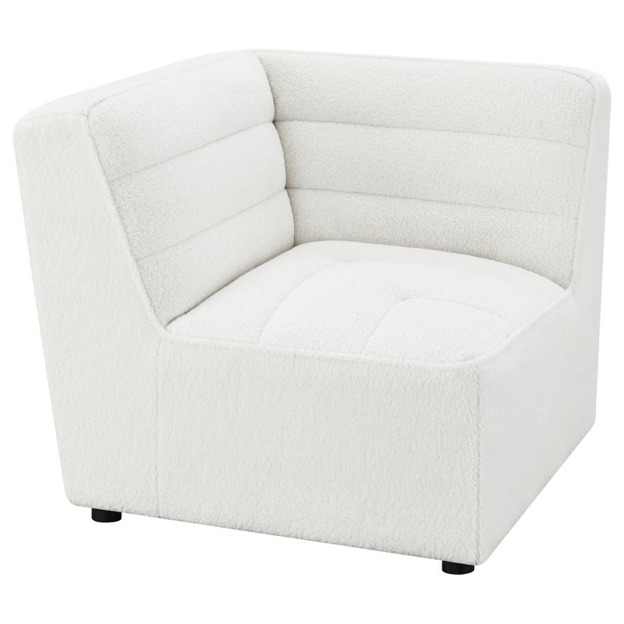 (image for) Sunny Upholstered Corner Chair Ivory Sherpa