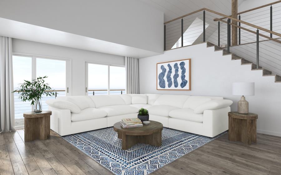 (image for) Raleigh 5-piece Boucle Upholstered Modular Sectional Ivory
