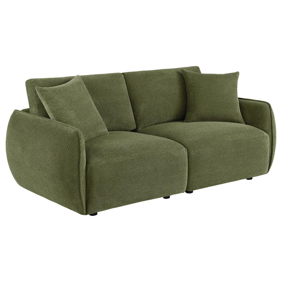 (image for) Elysia Fabric Upholstered Modular Lounge Loveseat Green