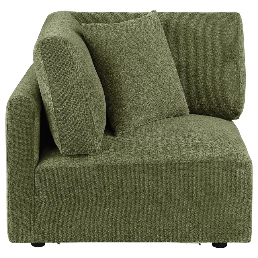 (image for) Elysia Fabric Upholstered Modular Corner Chair Green