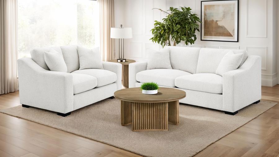 (image for) Ashlyn 2-piece Upholstered Track Arm Sofa Set Sand