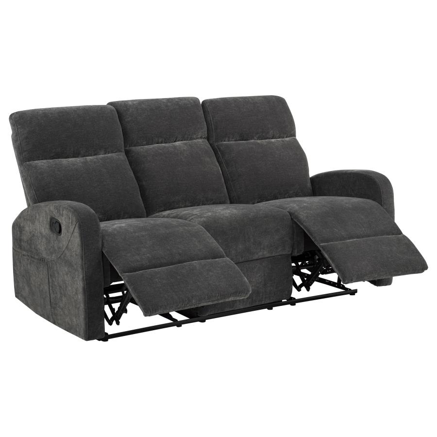 (image for) Hamilton Chenille Manual Reclining Sofa Charcoal Grey
