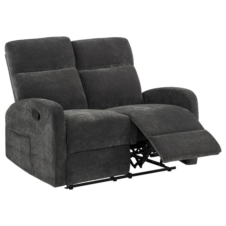 (image for) Hamilton Chenille Manual Reclining Loveseat Charcoal Grey