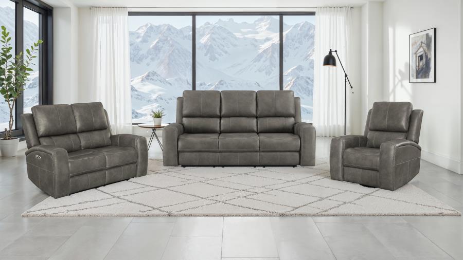 (image for) Brickston 3-piece Triple Power Reclining Sofa Set Charcoal