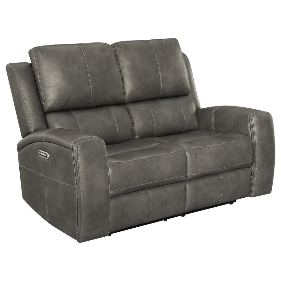 (image for) Brickston Triple Power Reclining Loveseat Charcoal