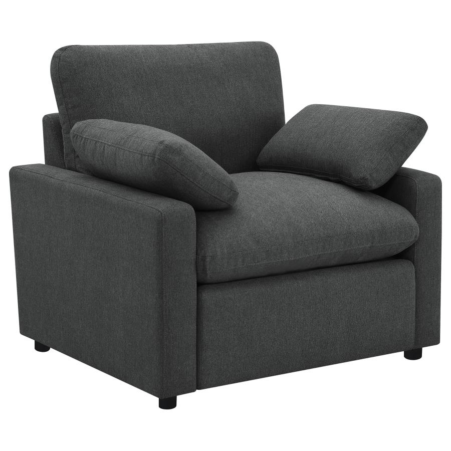(image for) Collins Upholstered Power Recliner Chair Dark Grey