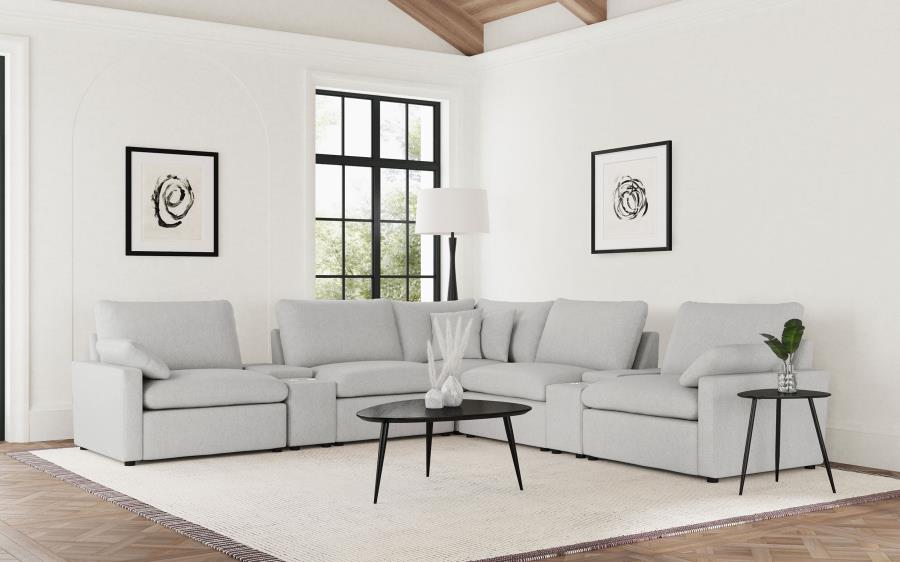 (image for) Collins 7-piece Modular Power Reclining Sectional Grey