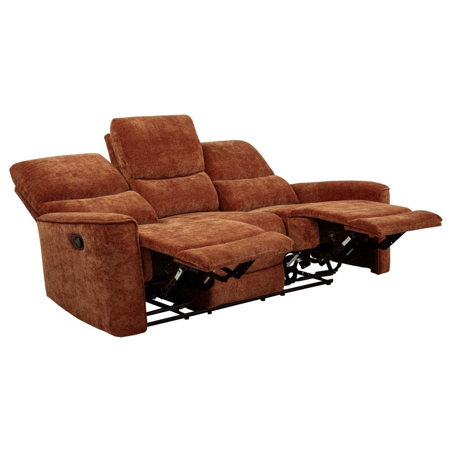 (image for) Navarro Chenille Upholstered Reclining Sofa Burnt Orange