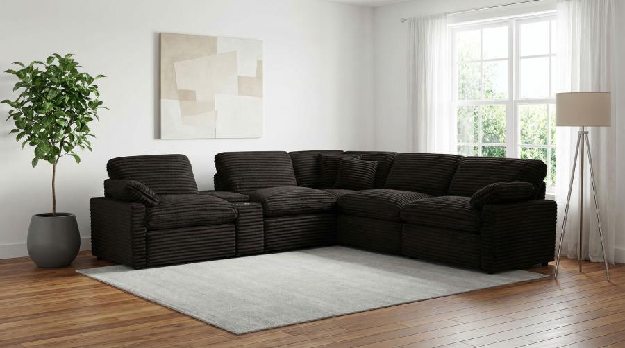 (image for) Collins 6-piece Modular Power Reclining Sectional Chocolate Brown