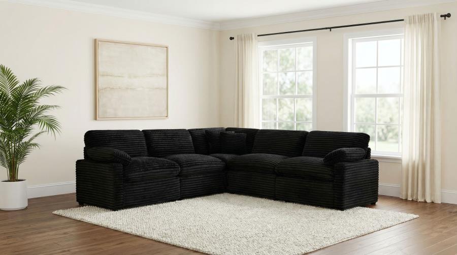 (image for) Collins 5-piece Modular Power Reclining Sectional Black