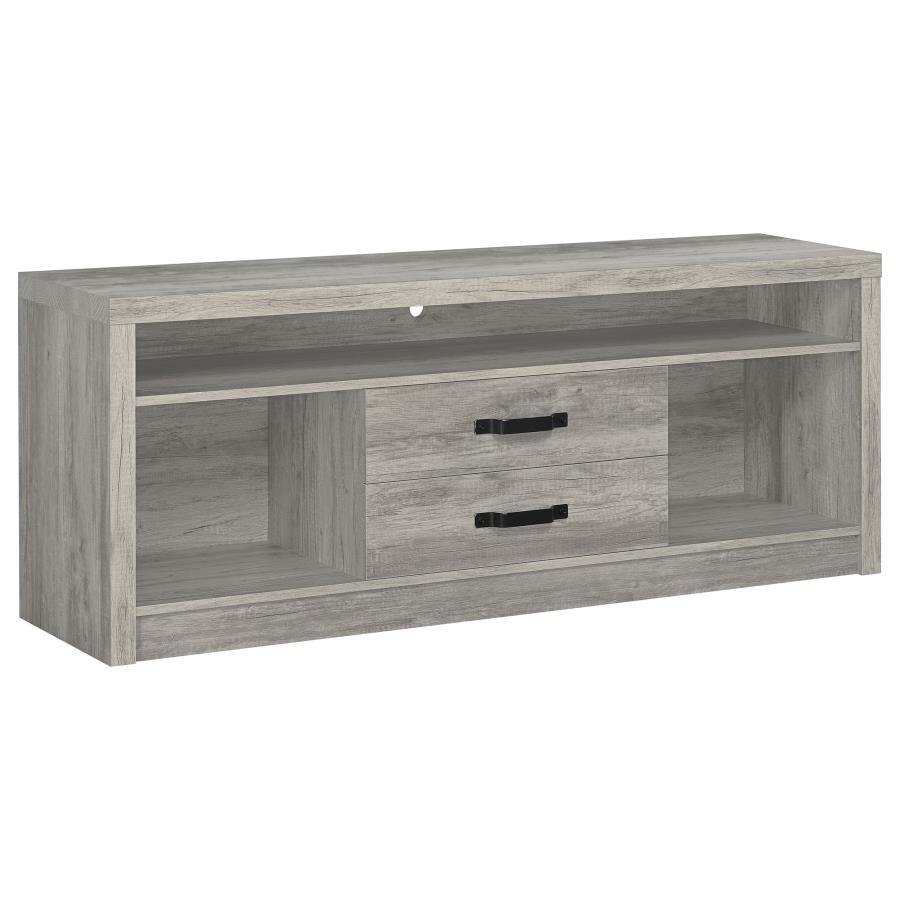 (image for) Burke 2-drawer Engineered Wood 59-inch TV Stand Grey Driftwood