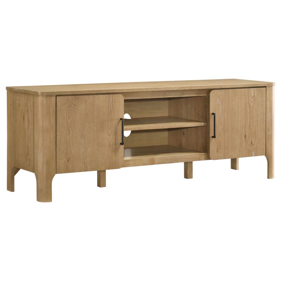 (image for) Rowe 65-inch 2-door Wood TV Stand Media Console Light Oak