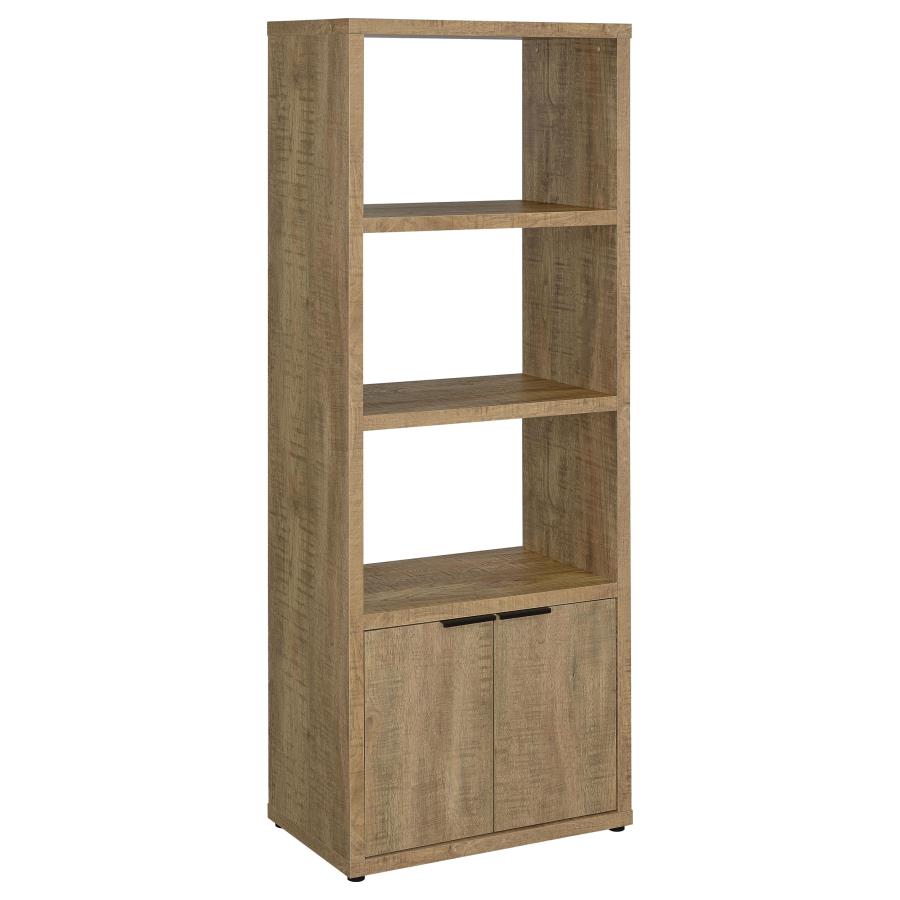 (image for) Tabby Farmhouse Media Tower with Adjustable Shelf and 2-Door Storage Mango