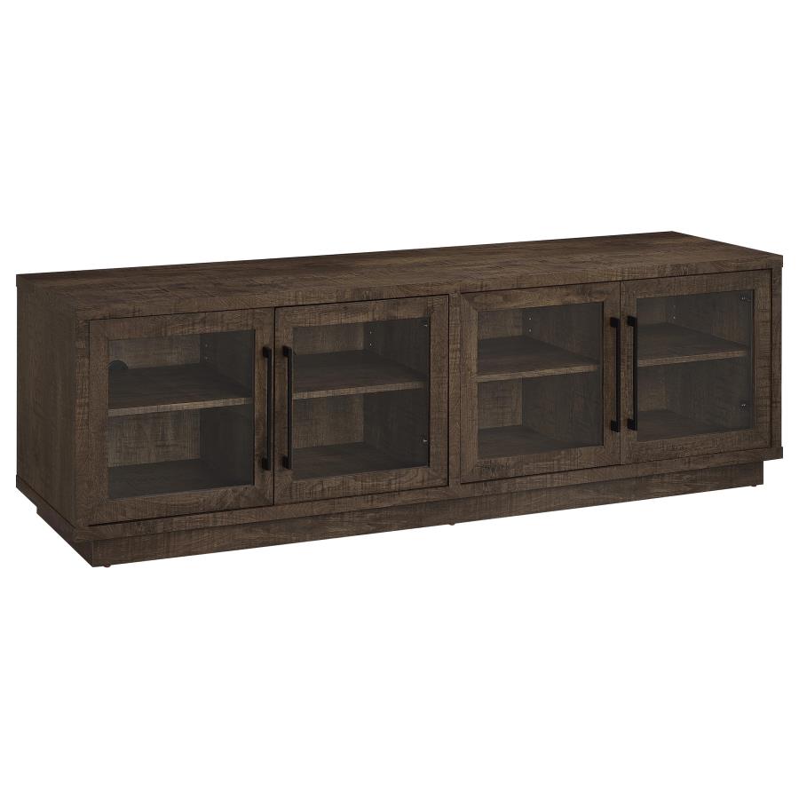 (image for) Medina 4-Door TV Stand for TVs up to 85 Inches Dark Rustic Mango
