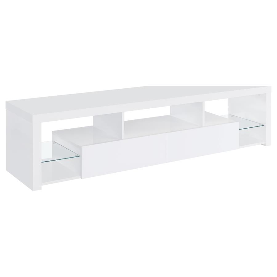 (image for) Jude 2-drawer Engineered Wood 71-inch TV Stand High Gloss White