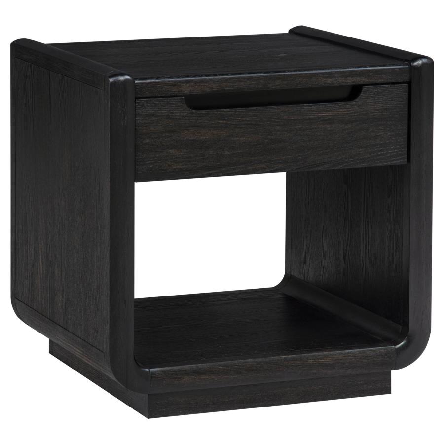 (image for) Leandro 1-drawer Wood Occasional Side End Table Burnished Black