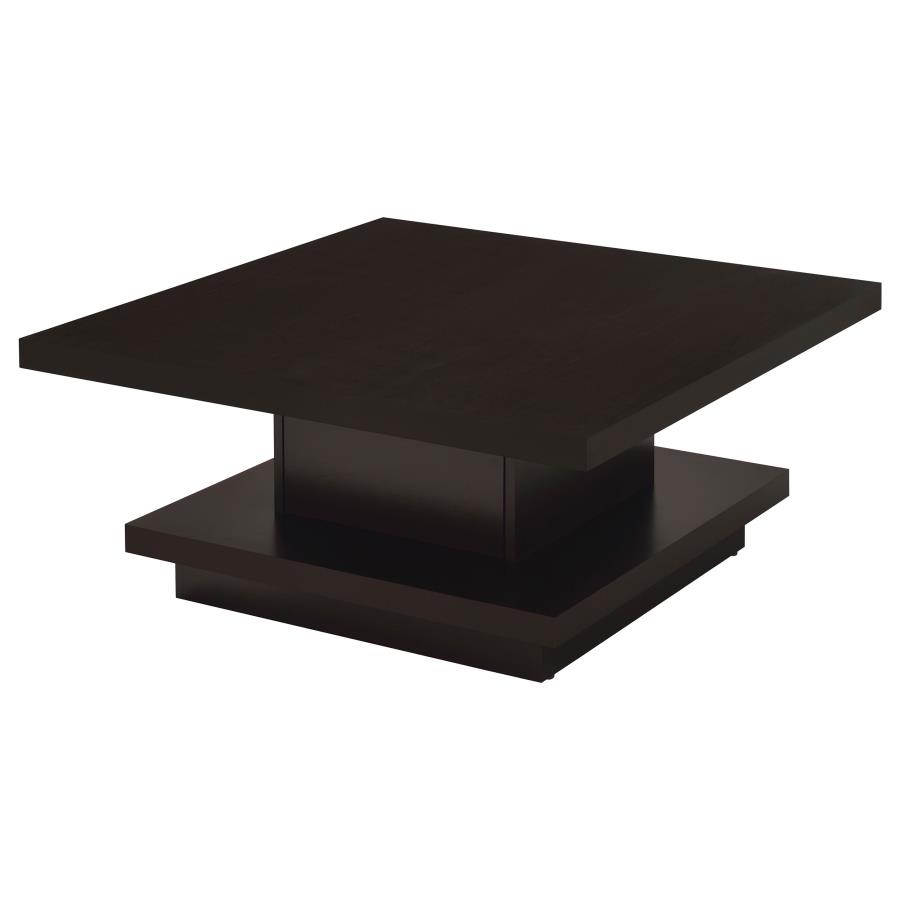 (image for) Reston Square Engineered Wood Coffee Table with Casters Cappuccino