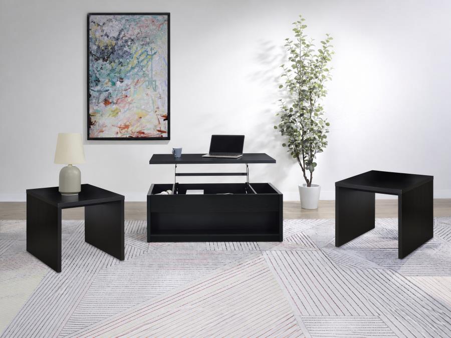 (image for) Knapp 3-piece Lift Top Coffee Table Set Black