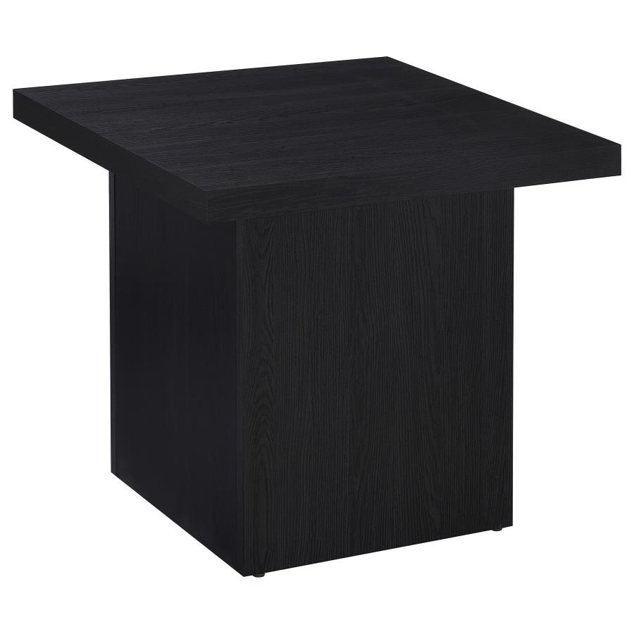 (image for) Devar Square Engineered Laminate End Side Table Black
