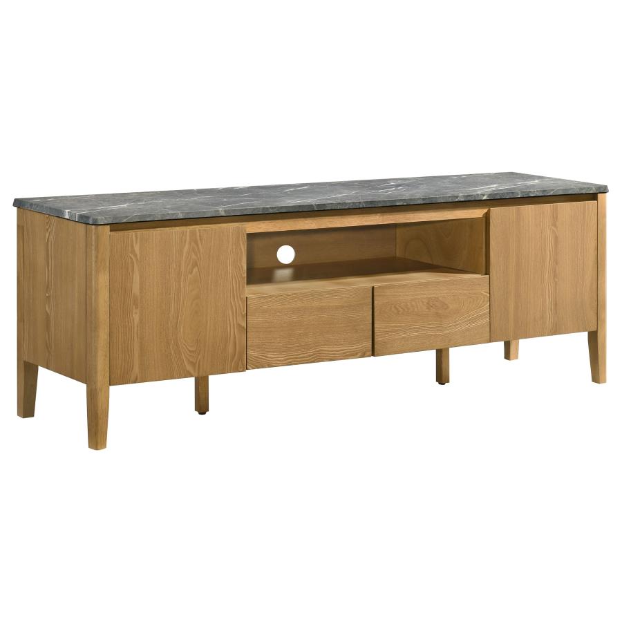 (image for) Bradley 63-inch 2-Door SmartTop TV Stand Grey and Natural