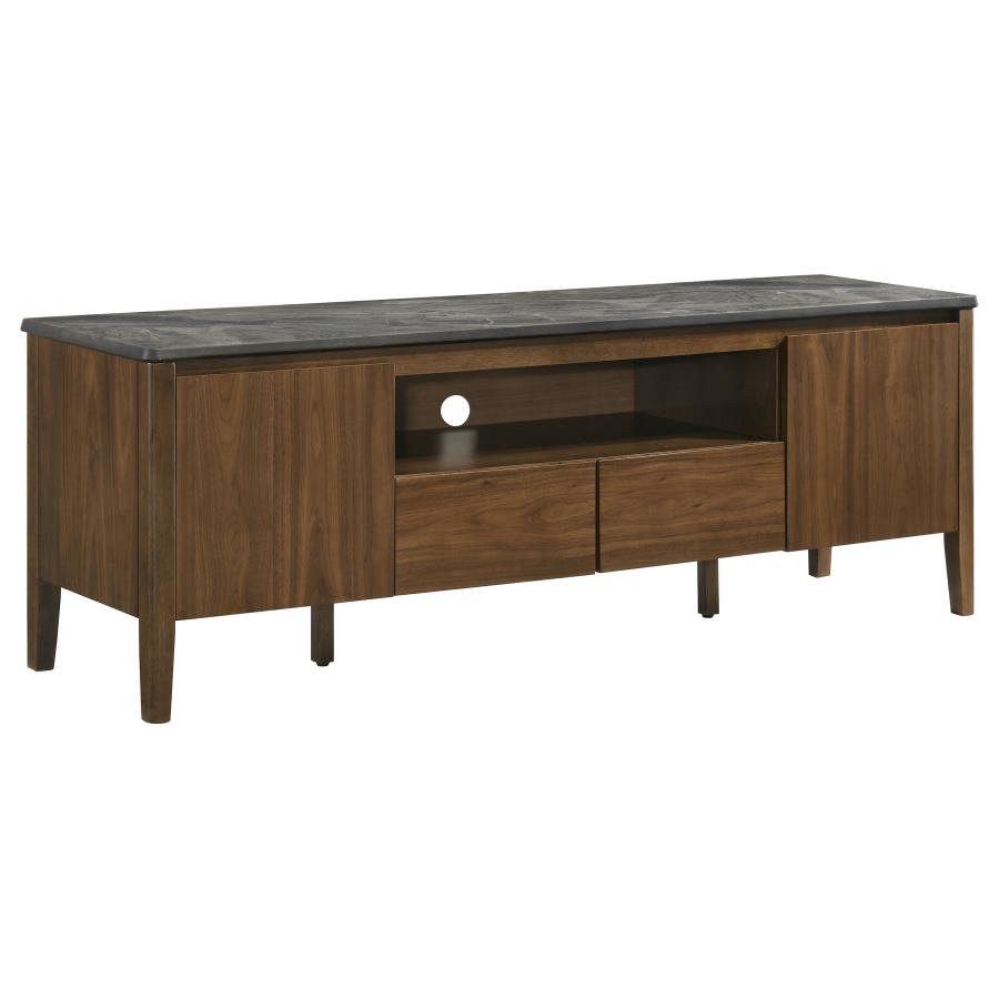 (image for) Bradley 63-inch 2-Door SmartTop TV Stand Smokey Grey and Brown