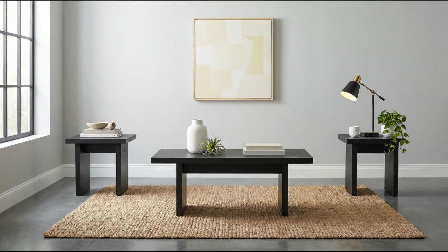 (image for) Decker 3-piece Coffee and End Table Set Black