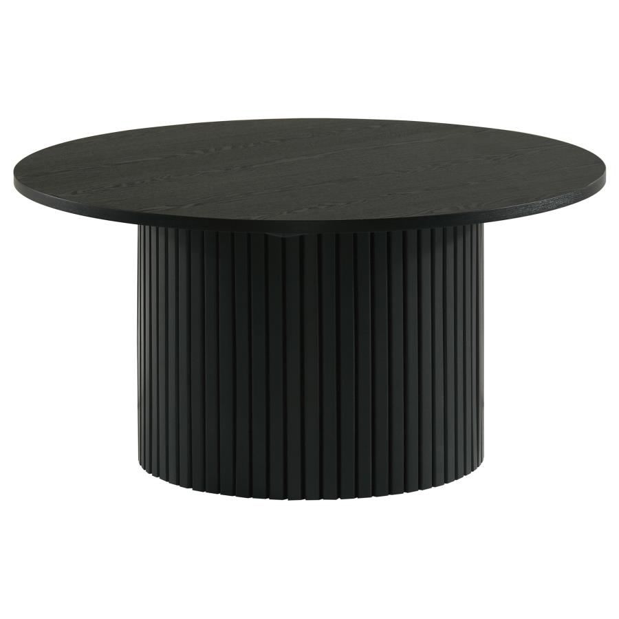 (image for) Hamlyn Round Fluted Occasional Cocktail Coffee Table Black