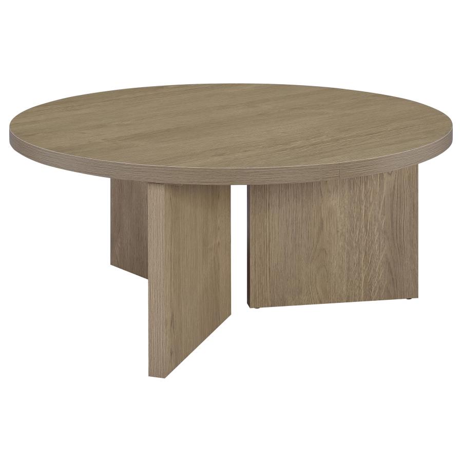 (image for) Aragon Round Panel Base Coffee Table Latte