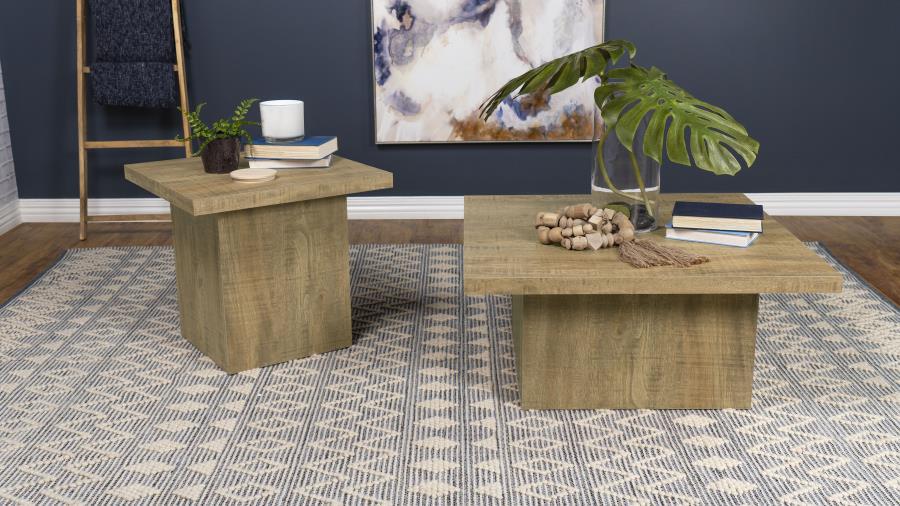 (image for) Devar 2-piece Square Coffee and End Table Set Mango