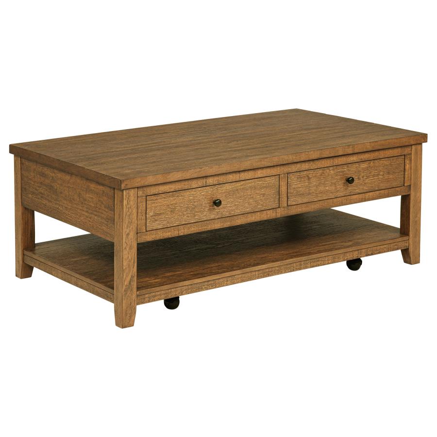 (image for) Payne 48-inch Mobile Lift Top Coffee Table Distressed Brown