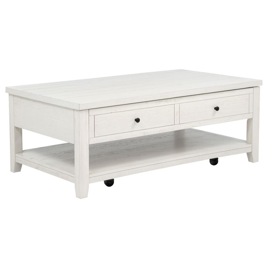 (image for) Payne 48-inch Mobile Lift Top Coffee Table Distressed White