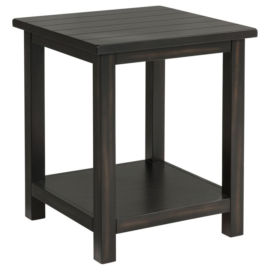 (image for) Payne Wood End Table with Shelf Distressed Java