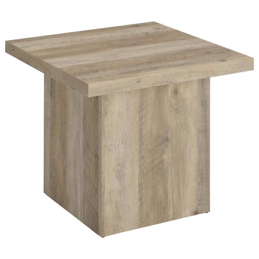 (image for) Devar Square Engineered Wood End Table Distressed Pine