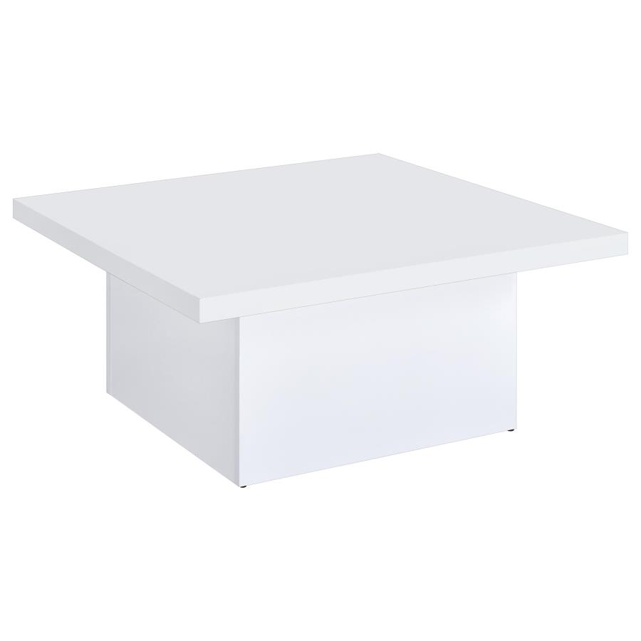 (image for) Devar Square Engineered Wood Coffee Table White High Gloss