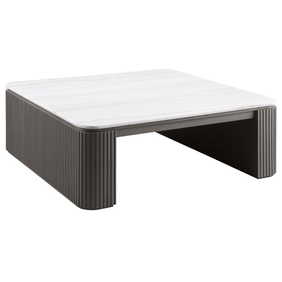 (image for) Lior Square Marble Top Coffee Table Charcoal