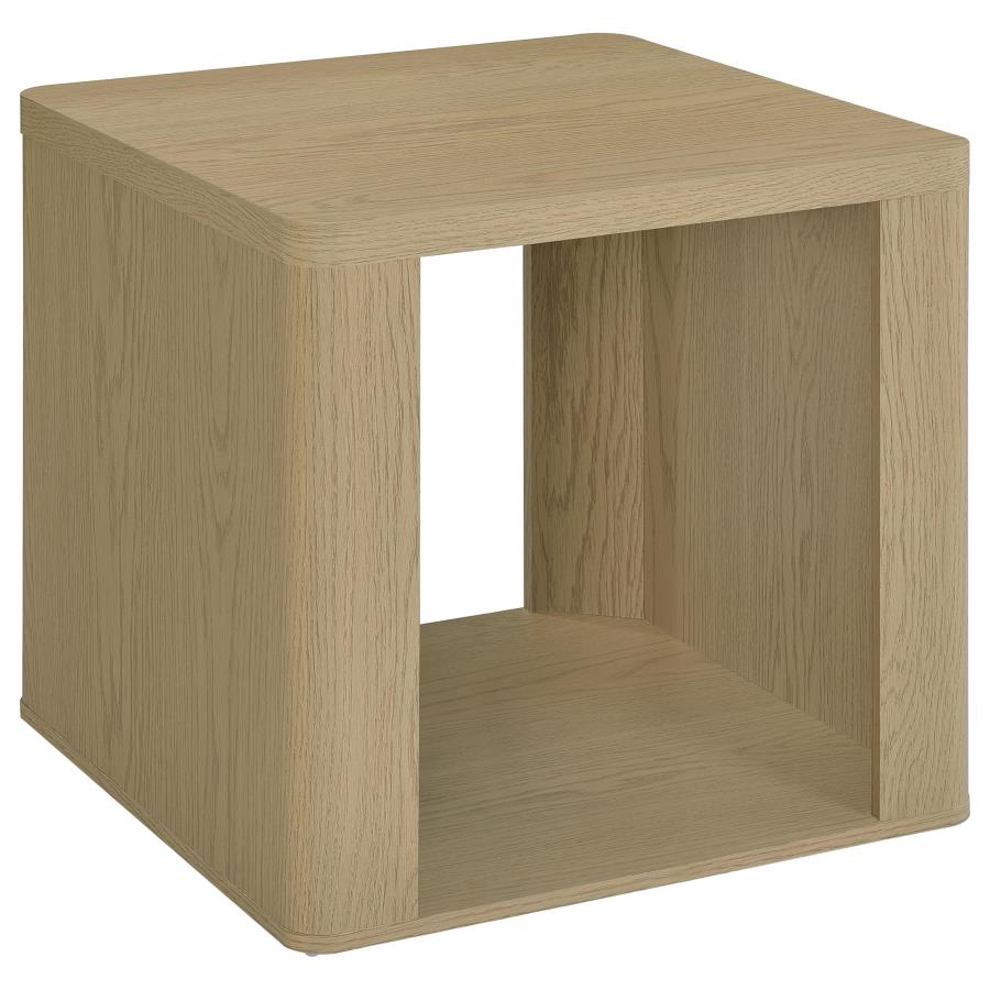 (image for) Alsina Square End Table with Open Shelf Greige