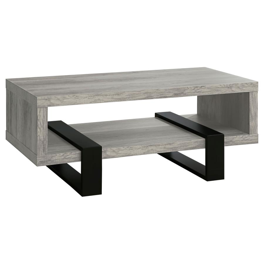 (image for) Dinard Engineered Wood Cocktail Coffee Table Grey Driftwood