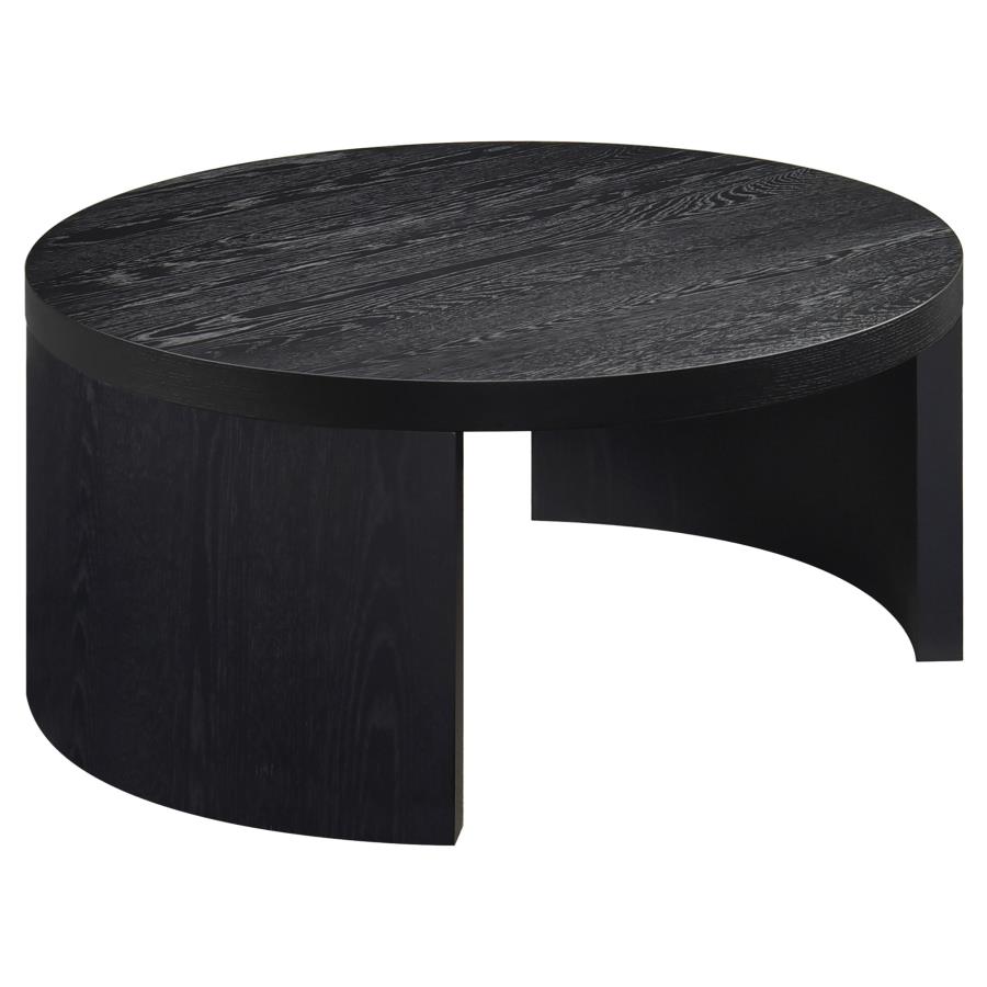 (image for) Sweeney 39-inch Round Wood Occasional Cocktail Coffee Table Black