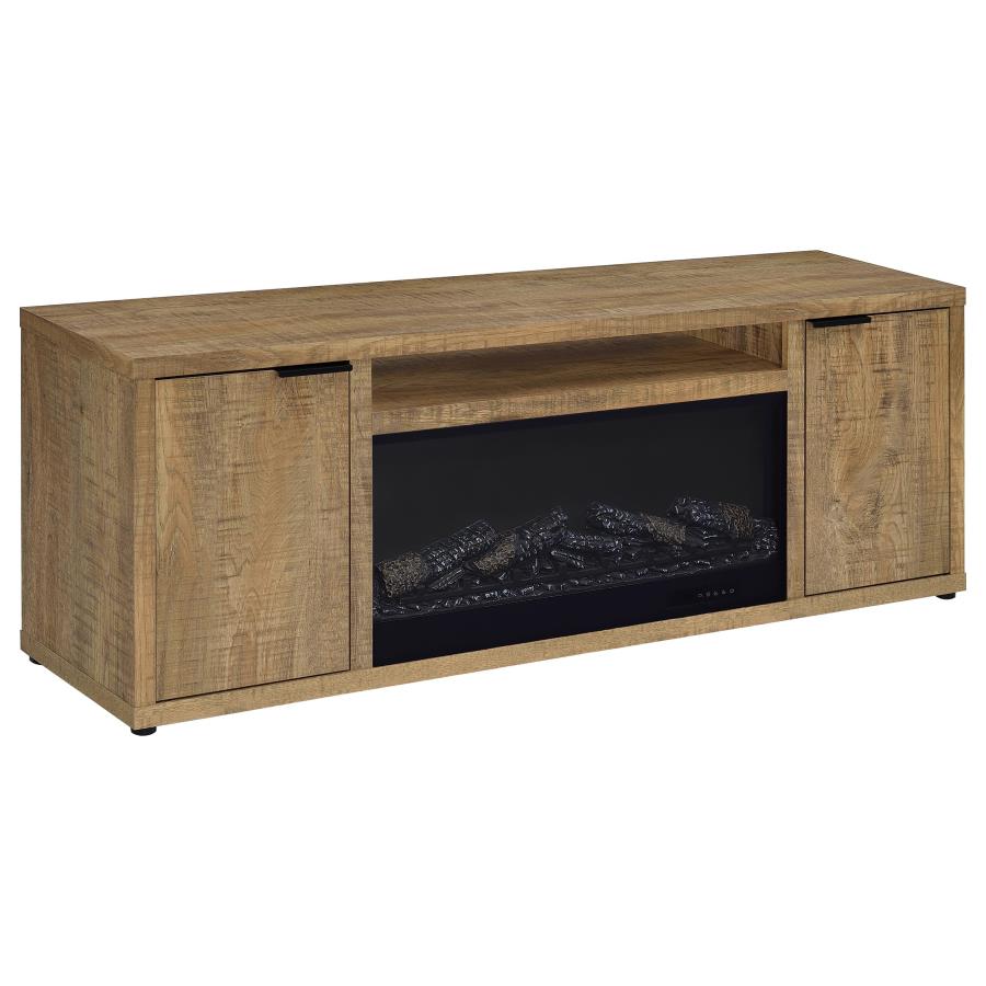 (image for) Fuller 60-inch 2-door TV Stand Fireplace Media Console Mango