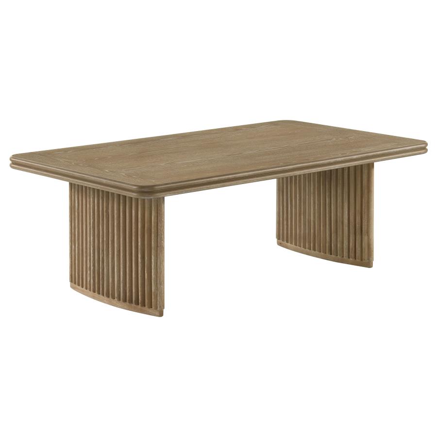 (image for) Adina Rectangular Wood Coffee Table Distressed Light Brown