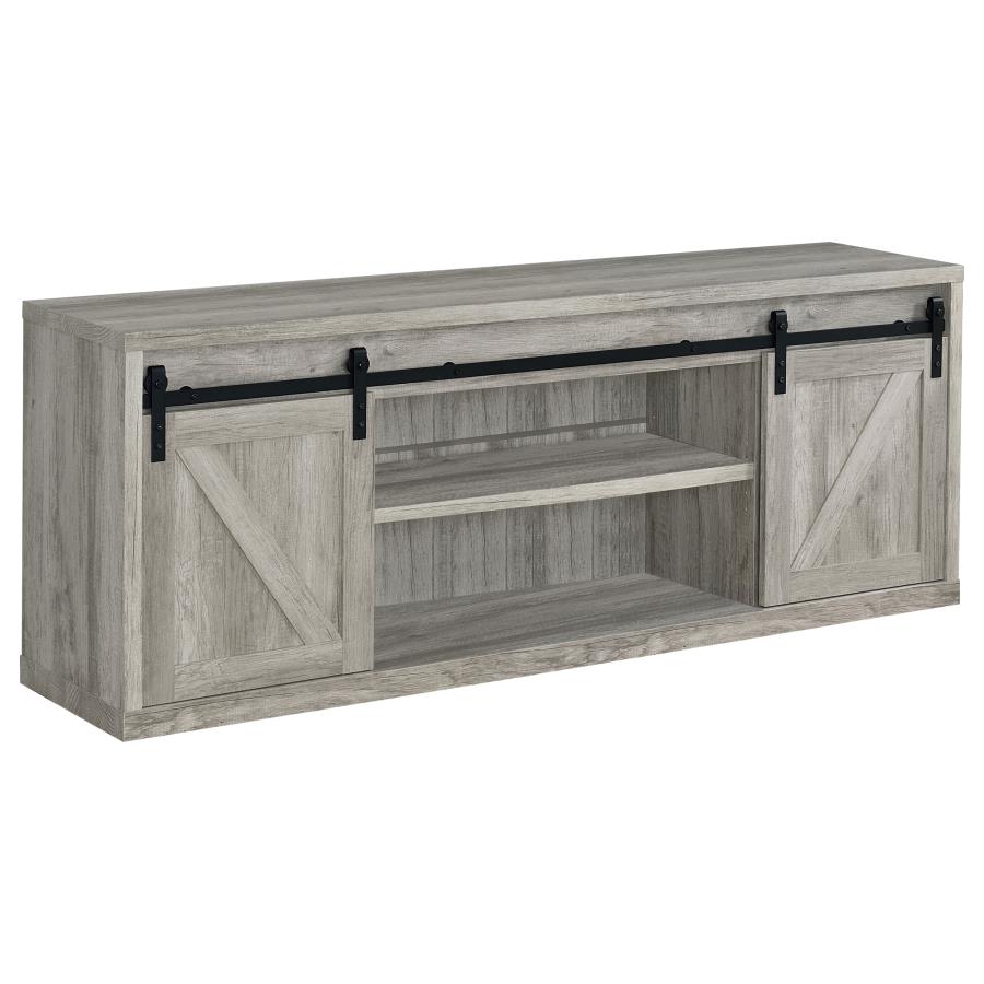 (image for) Brockton 2-door Engineered Wood 71-inch TV Stand Grey Driftwood