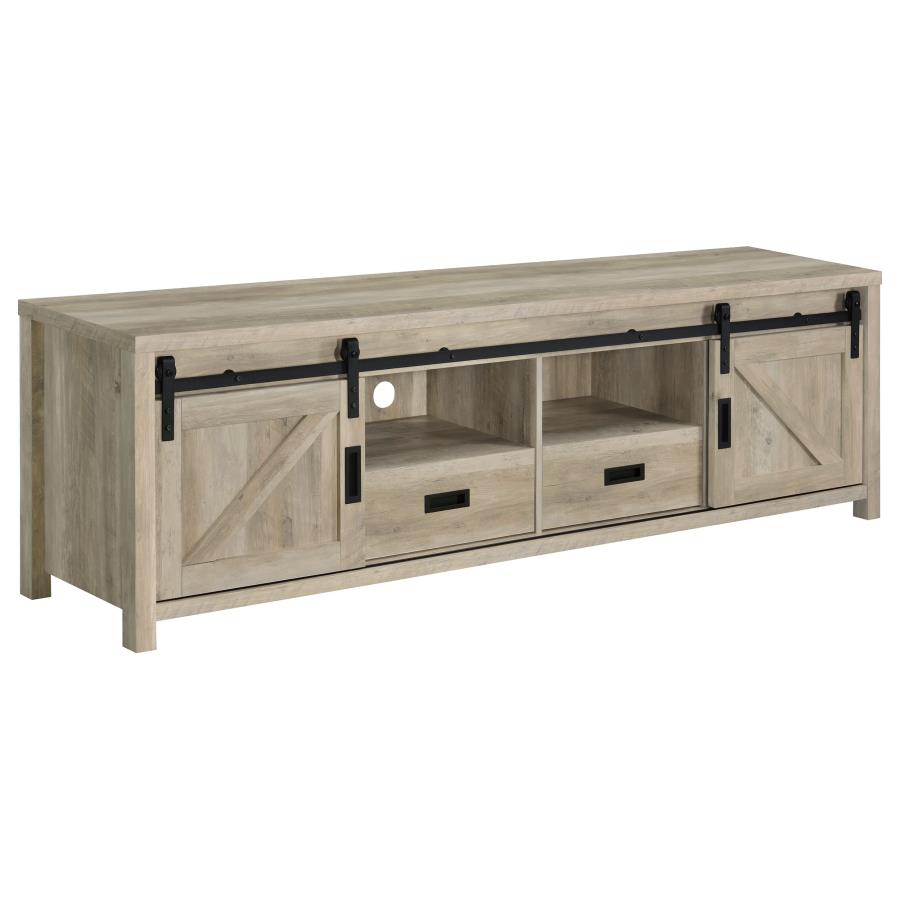 (image for) Madra 2-door Engineered Wood 79-inch TV Stand Distressed Pine