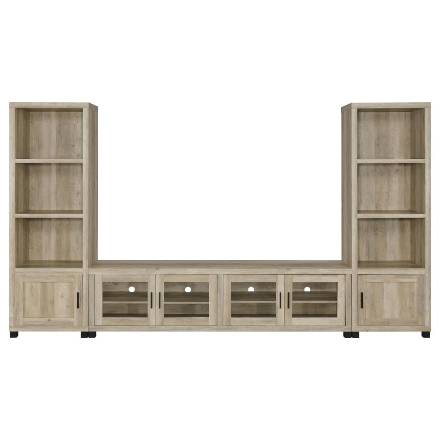 (image for) Sachin 3-piece 79-inch TV Entertainment Center Antique Pine
