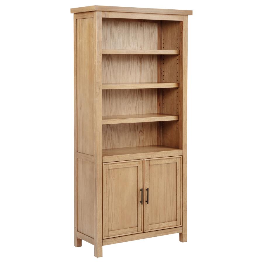 (image for) Vermes 72-inch 2-door Home Office Cabinet Bookcase Light Ash