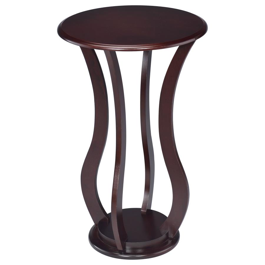 (image for) Elton Round Wood Top Accent Plant Stand Cherry