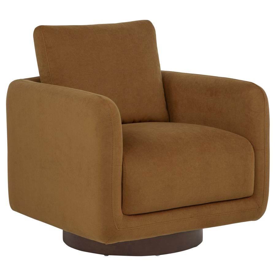 (image for) Iris Fabric Upholstered Swivel Accent Chair Rust
