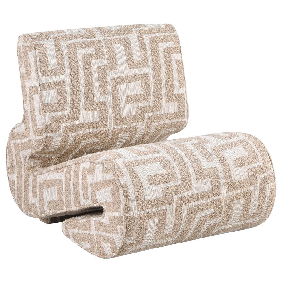 (image for) Eimer Geometric Jacquard Accent Chair Camel