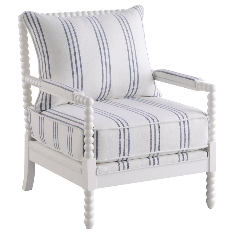 (image for) Blanchett Upholstered Bobbin Accent Chair White
