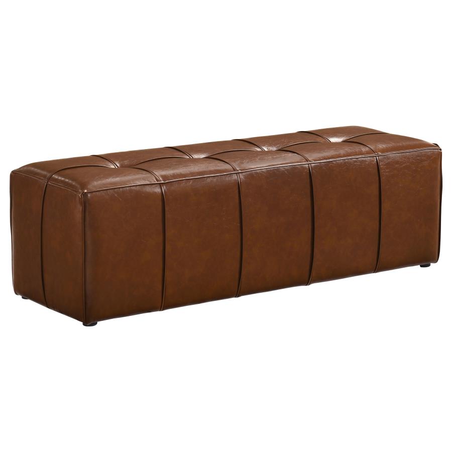 (image for) Farrell Leatherette Upholstered Bench Brown