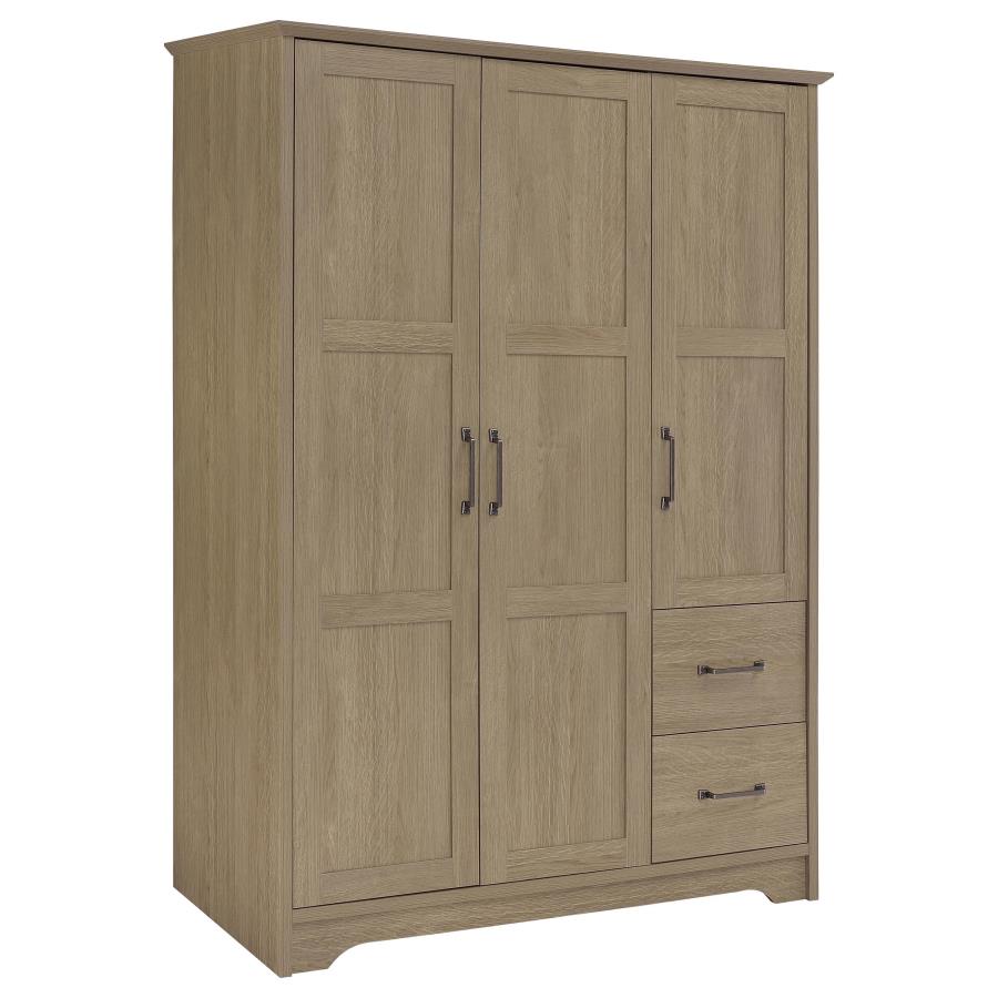 (image for) Canova 3-door Bedroom Wardrobe Storage Cabinet Armoire Latte